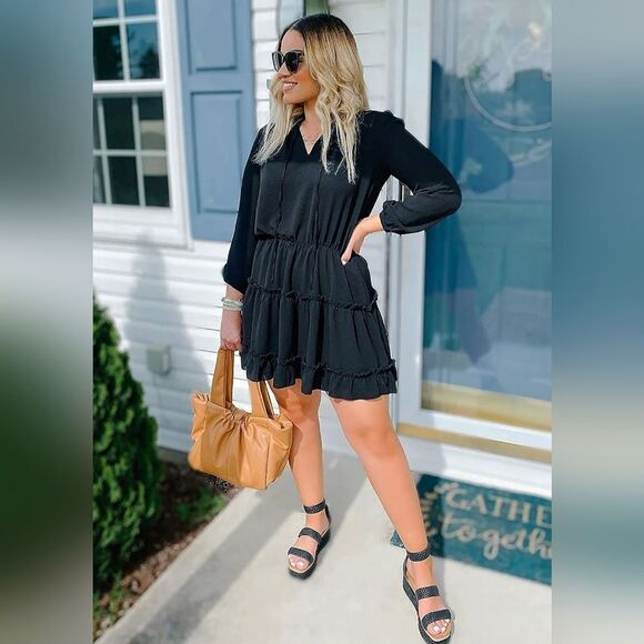 NWT BTFBM A Line Swing Tunic Mini Dress - Picture 2 of 6